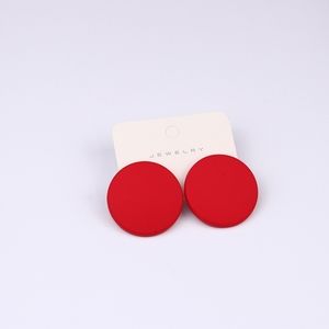 NEW ACRYLIC PERSONALITY RED BIG ROUND PIERCE STUD TRENDY EARRINGS